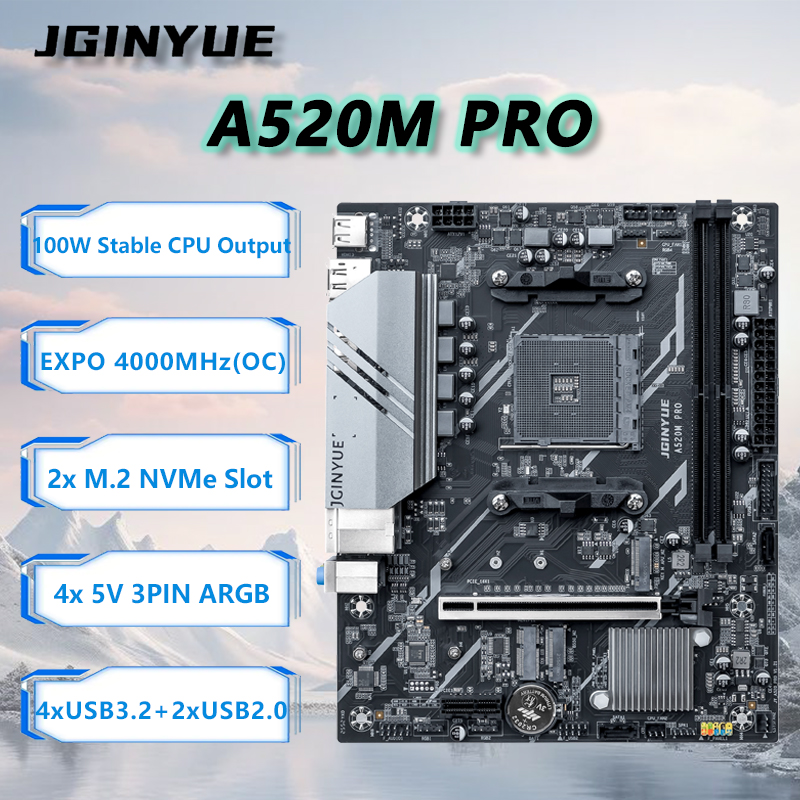 مجموعة اللوحة الأم JGINYUE A52 - مراجعة Ddr4 3200Mhz وسعره